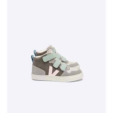 Kids' Veja V-10 MID FURED SUEDE High Tops Grey | ZA 708UZG